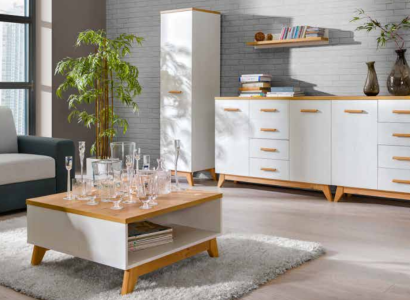 Wohnzimmer Set Beistelltisch TV Kommode Tisch Kommoden Wand